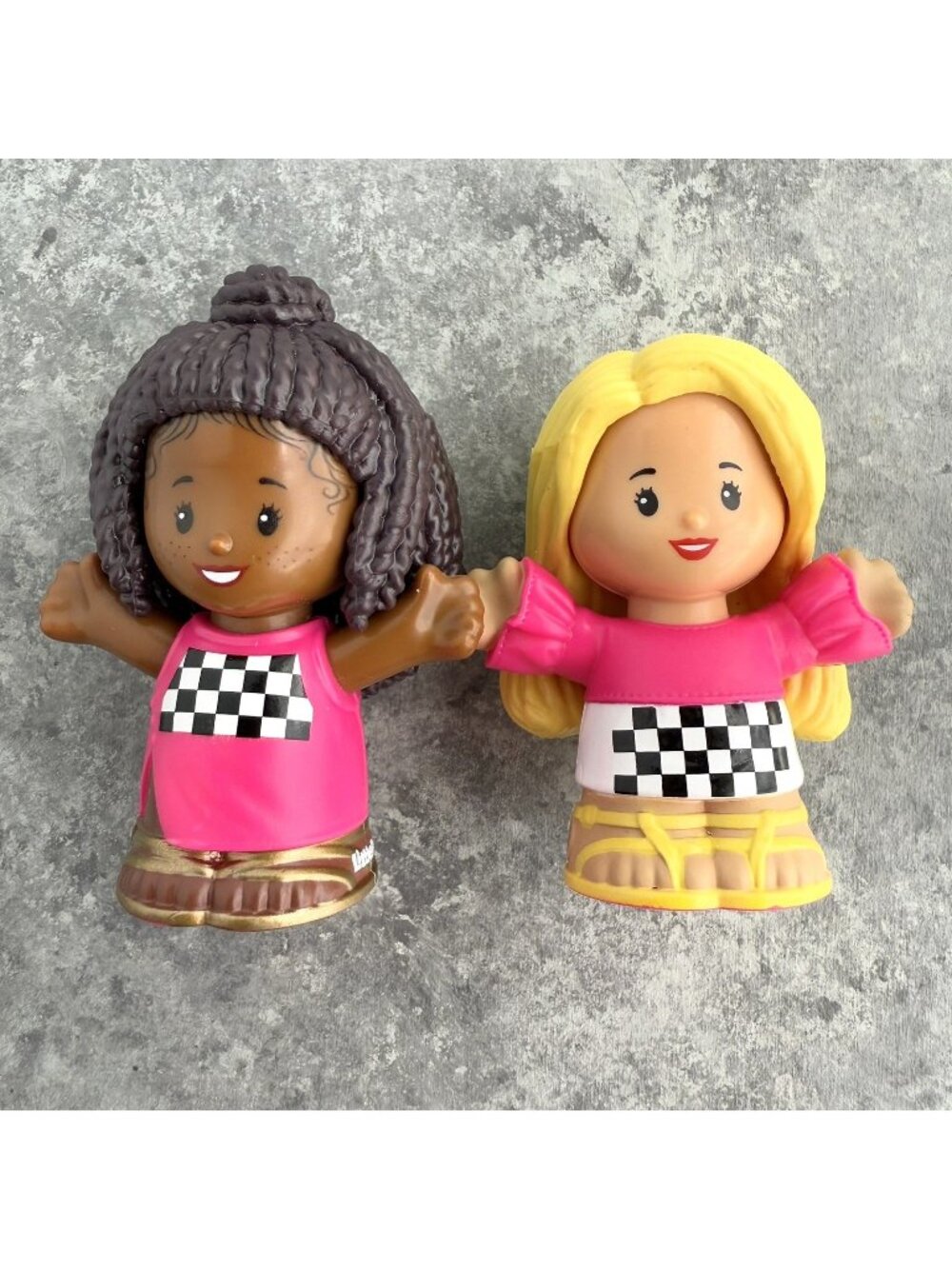Fisher Price Little People BARBIE Race Car Drivers Set Of 2